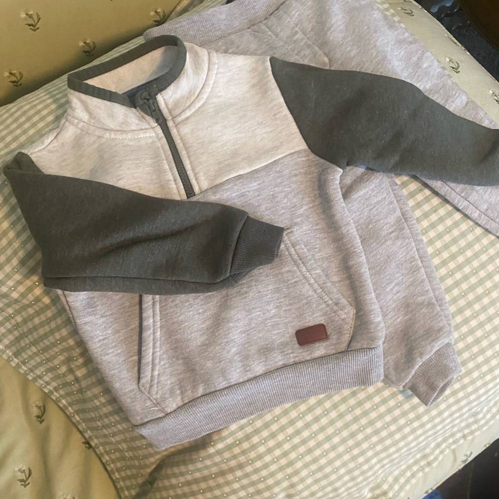 7 For All Mankind Gray Matching Set Zip Up
